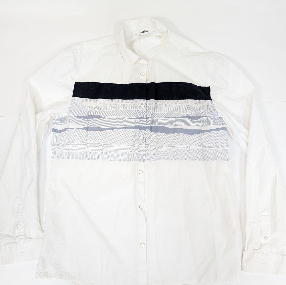 Jack & Jones White Blue Long Sleeve Button Down Slim Fit 185/104A/XL/43 [121]